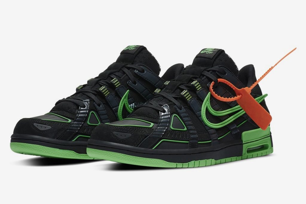 off white rubber dunk green strike raffle