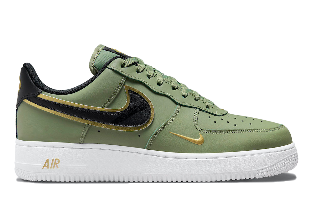 gold swoosh nike air force 1