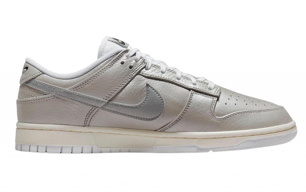 nike dunk low metallic silver